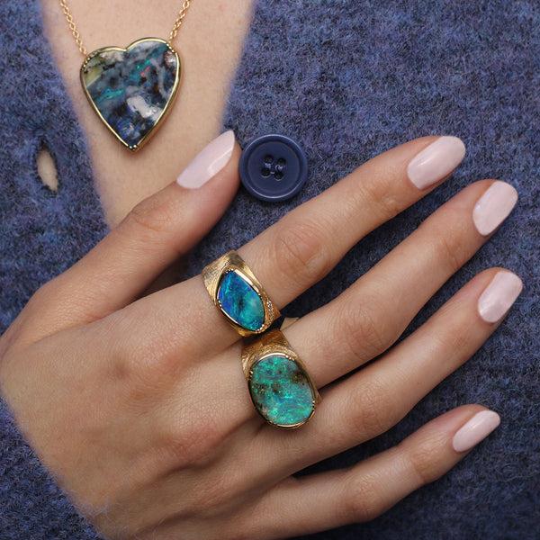 Brooke Gregson Opal Ellipse Engraved Ring