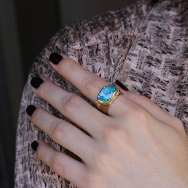 Brooke Gregson Opal Ellipse Engraved Ring