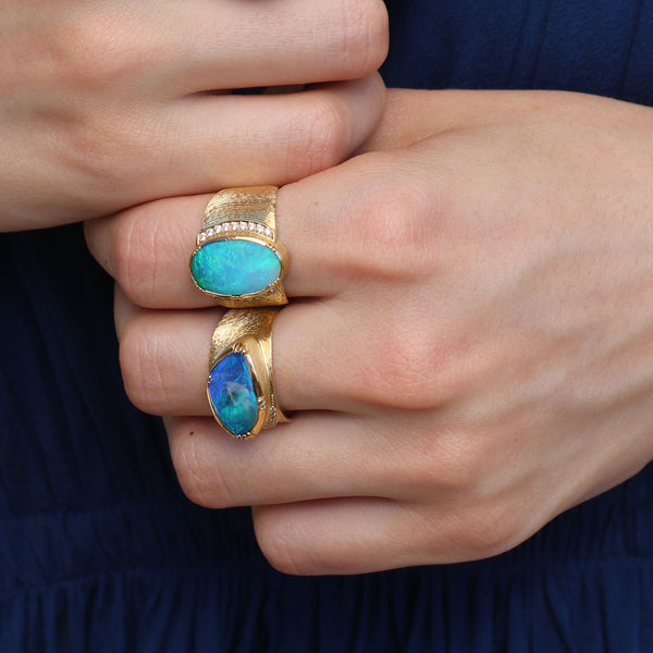 Brooke Gregson Opal Ellipse Engraved Ring