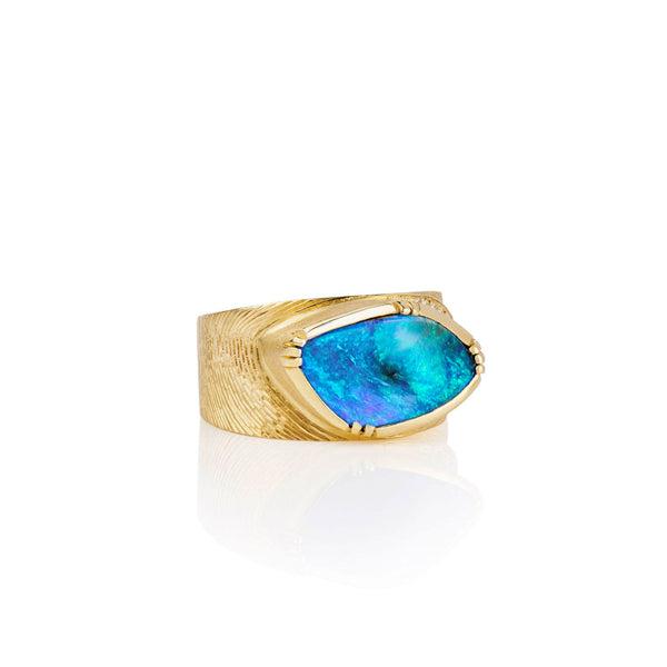 brooke gregson Opal Ellipse Engraved Ring