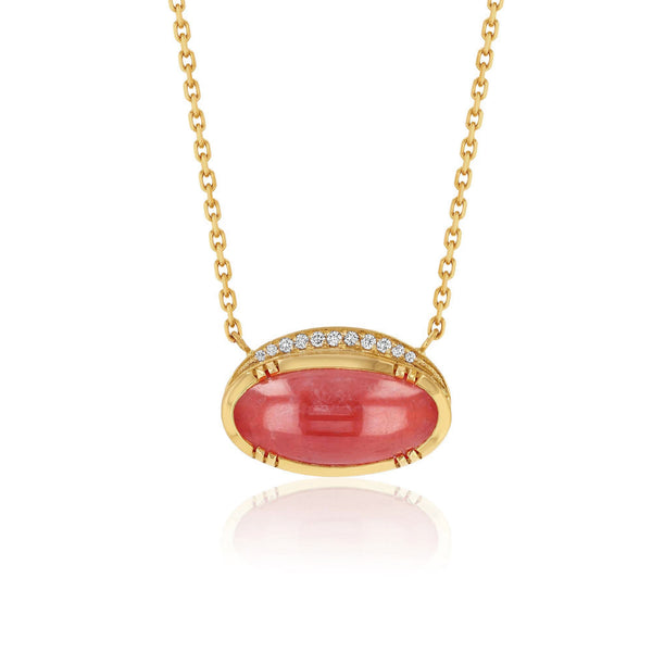 brooke gregson Orbit Rhodochrosite Halo Necklace