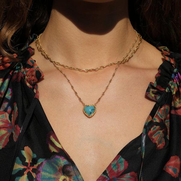 Brooke Gregson Peruvian Opal Heart Twist Necklace