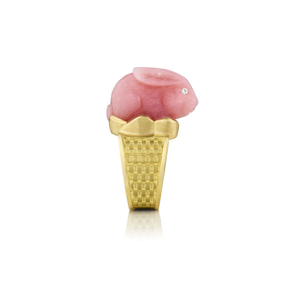 Brooke Gregson Pink Opal Bunny Basket Weave Ring