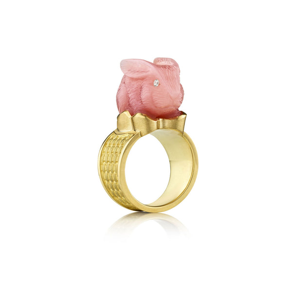 brooke gregson Pink Opal Bunny Basket Weave Ring
