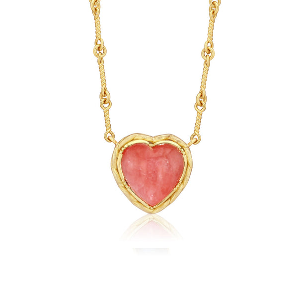 brooke gregson Rhodochrosite Heart Twist Necklace