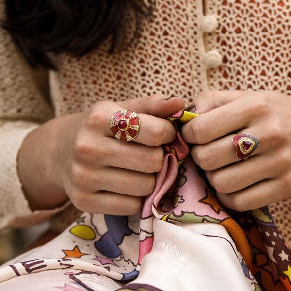 Brooke Gregson Ruby Diamond Pinwheel Ring