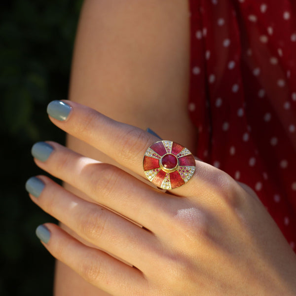 Brooke Gregson Ruby Diamond Pinwheel Ring