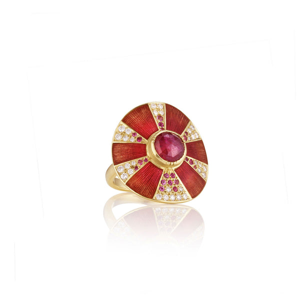 brooke gregson Ruby Diamond Pinwheel Ring