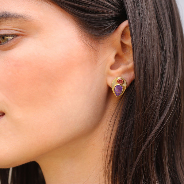 Brooke Gregson Sapphire Opal Fan Earrings