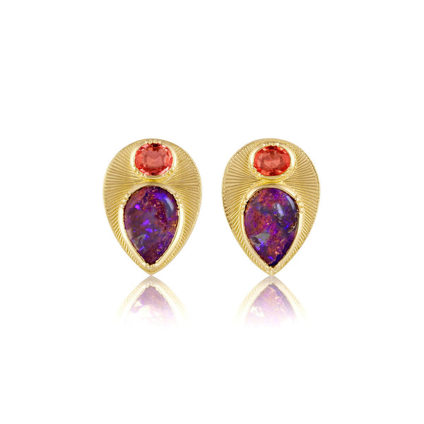 brooke gregson Sapphire Opal Fan Earrings