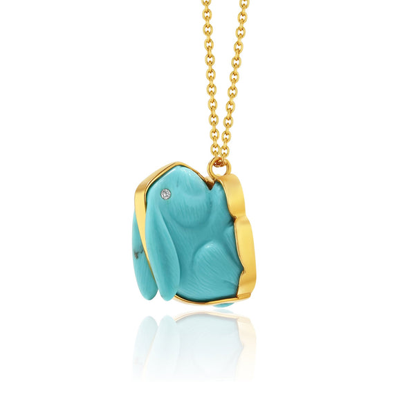 brooke gregson Turquoise Bunny Enamel Necklace