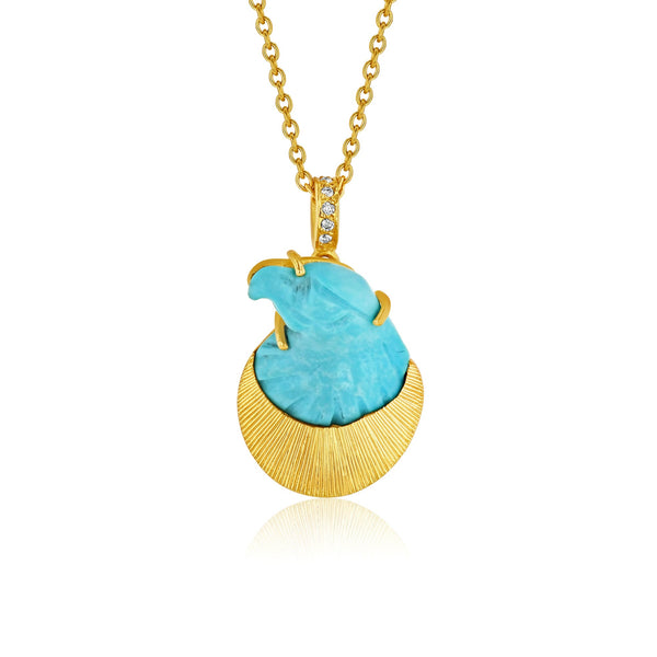 brooke gregson Turquoise Eagle Engraved Necklace