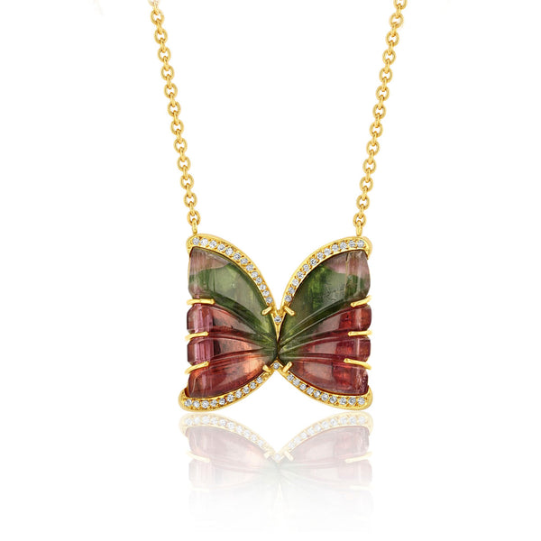 brooke gregson Butterfly Tourmaline Diamond Necklace