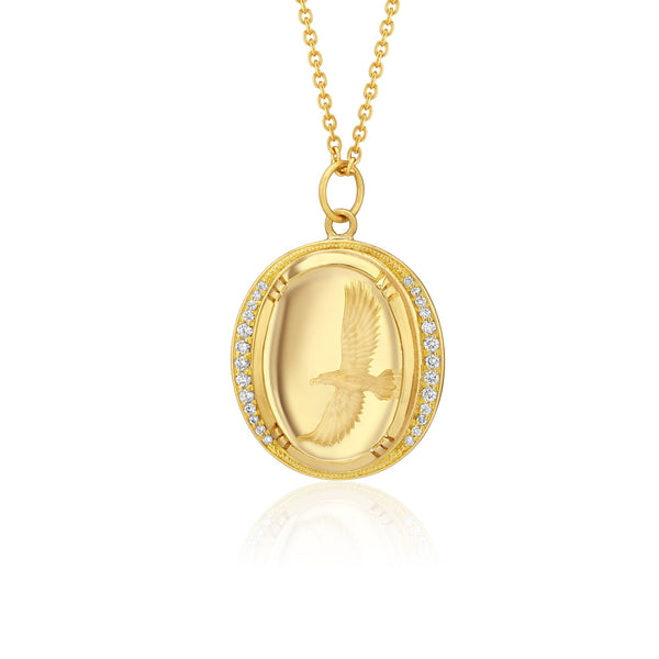 brooke gregson Crystal Quartz Diamond Bird Necklace