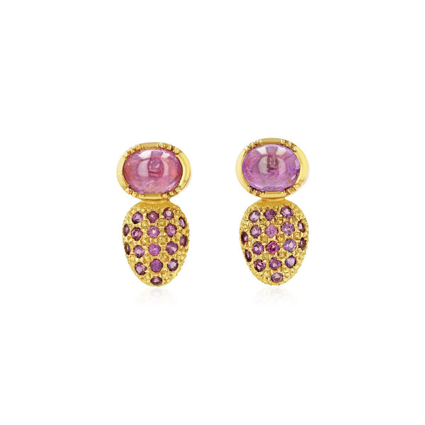 brooke gregson Double Orbit Sapphire Garnet Earrings