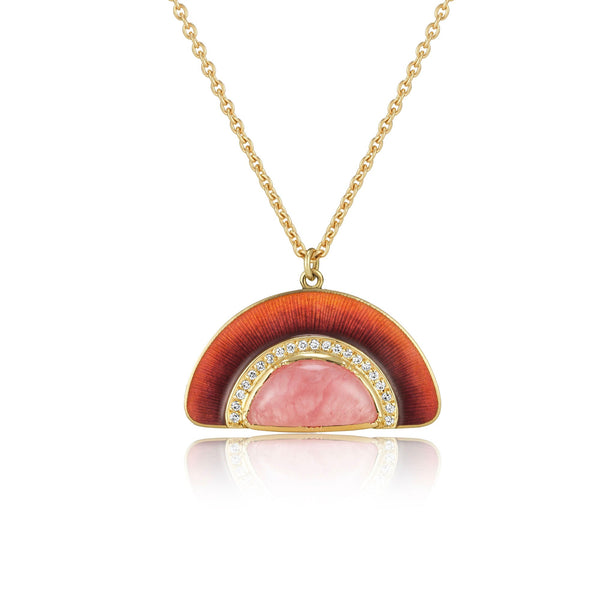 brooke gregson Enamel Sunrise Rhodochrosite Necklace