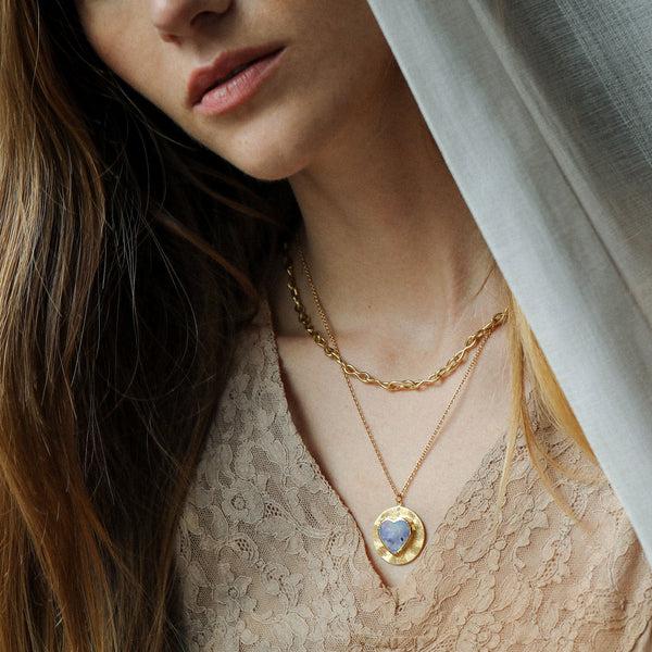 Brooke Gregson Engraved Boulder Opal Heart Necklace