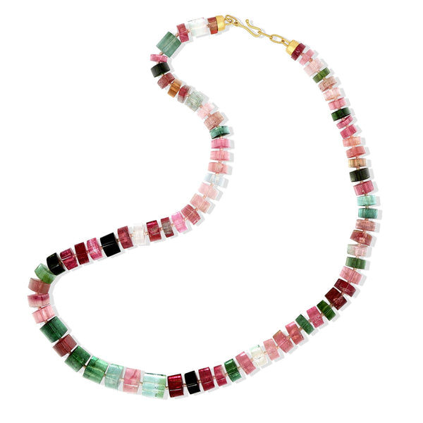 brooke gregson Gem Quality Mixed Color Tourmaline Bead Necklace