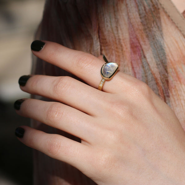 Brooke Gregson Half Moon Moonstone Diamond Band Ring