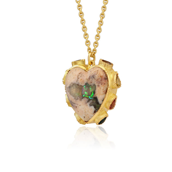 Brooke Gregson Matrix Opal Sapphire Heart Chakra Necklace