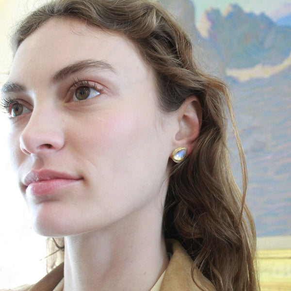 Brooke Gregson Orbit Halo Moonstone Diamond Earrings