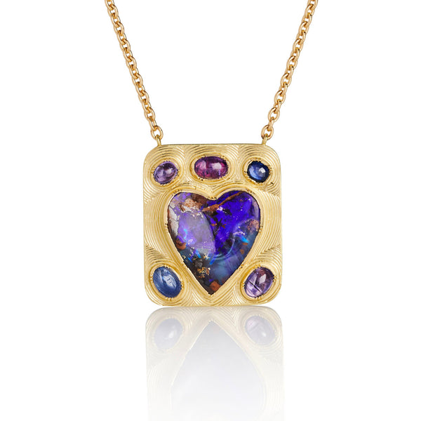 brooke gregson Radiant Heart Opal Sapphire Necklace