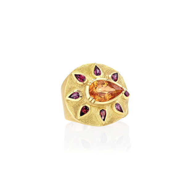 brooke gregson Sunshine Mandarin Garnet Ruby Engraved Ring
