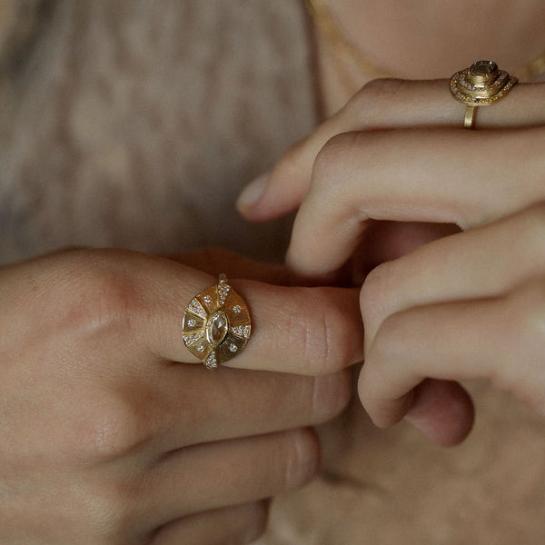 Brooke Gregson Talisman Engraved Starlight Diamond Ring