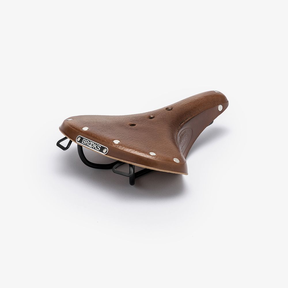 brooks england B68 wide leather bike saddle for upright riding comfort
