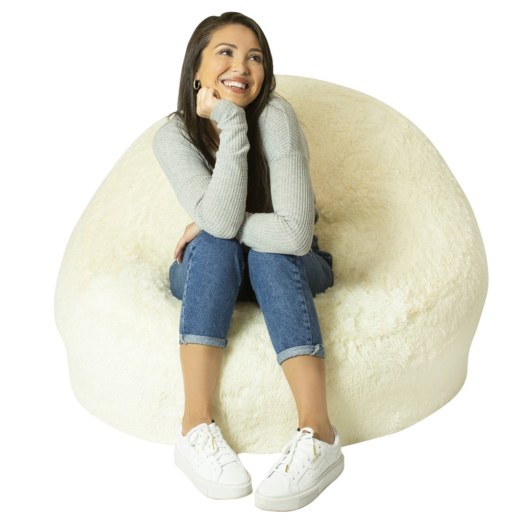 Brookstone AirCandy Mongolian Faux Fur Inflatable BloChair