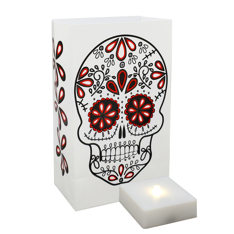 Brookstone Battery Operated LED Luminaria Kit Sugar Skull