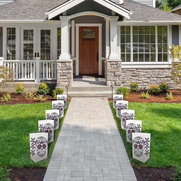 brookstone Battery Operated LED Luminaria Kit Sugar Skull