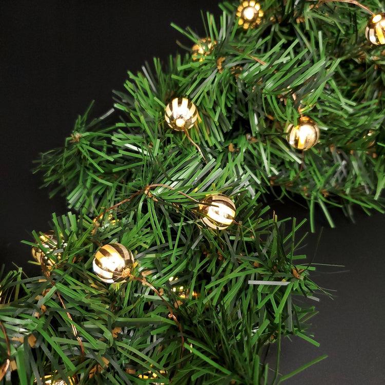 brookstone Battery Operated LED Mini String Lights with Gold Balls