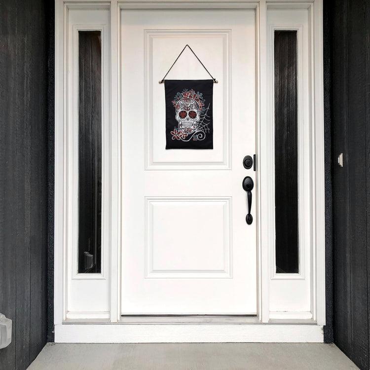 Brookstone Battery-Operated Lighted Wall Banner - Sugar Skull