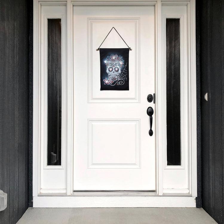 brookstone Battery-Operated Lighted Wall Banner - Sugar Skull