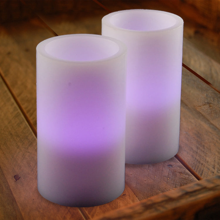 Brookstone Battery Operated Wax LED Candles With Remote Control Multi Colors