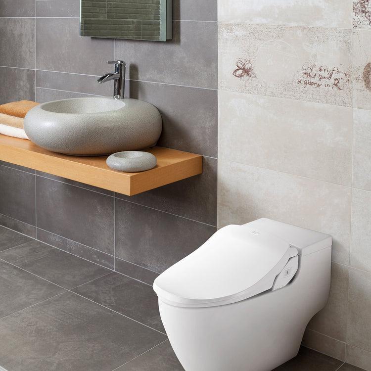 brookstone Bio Bidet Slim TWO Bidet Smart Toilet Seat- Elongated White