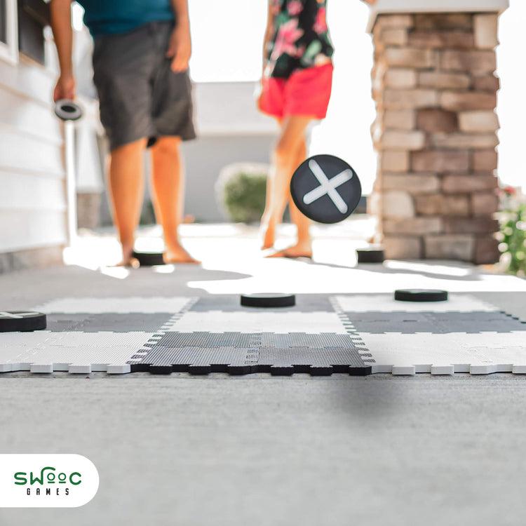 Brookstone 2-in-1 Giant Checkers & Tic Tac Toe Game