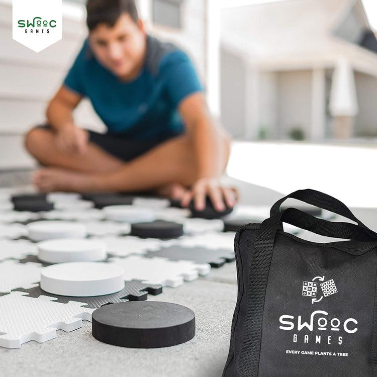 Brookstone 2-in-1 Giant Checkers & Tic Tac Toe Game