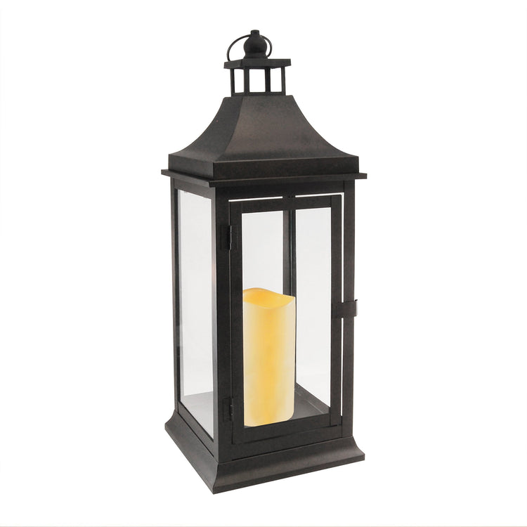 Brookstone Black Metal Lantern With LED Candle