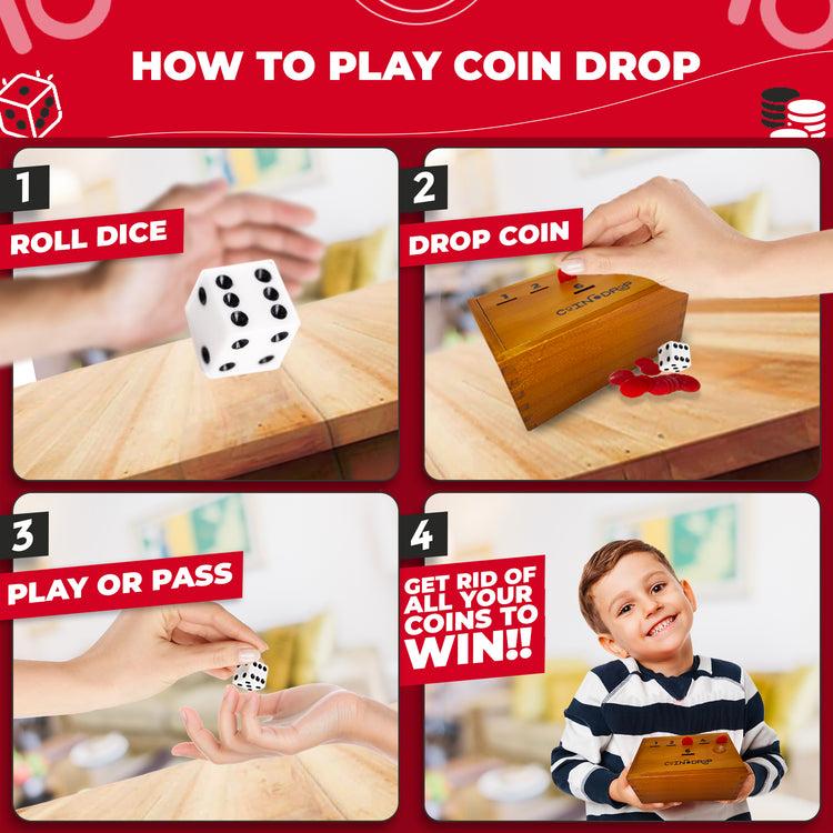Brookstone Coin Drop™ | Simple + Strategic Dice Game