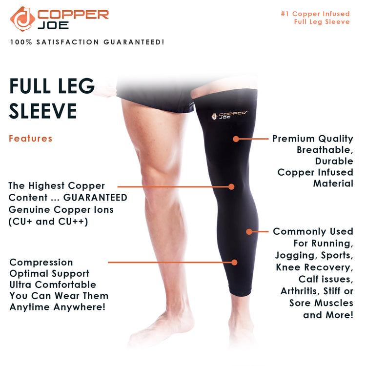 Brookstone Copper Joe Full Leg Compression Sleeve