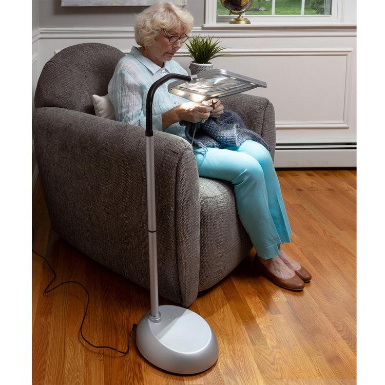 Brookstone Full Page 3X Magnifier Floor Lamp