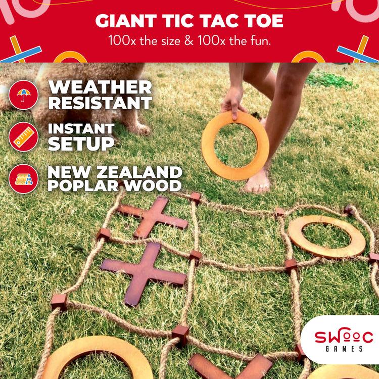 Brookstone Giant Wooden Tic Tac Toe Game