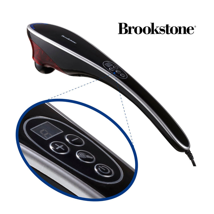 Brookstone Brookstone Handheld Percussion Massager With 4 Speed Setting & Modes With Interchangeable Heads