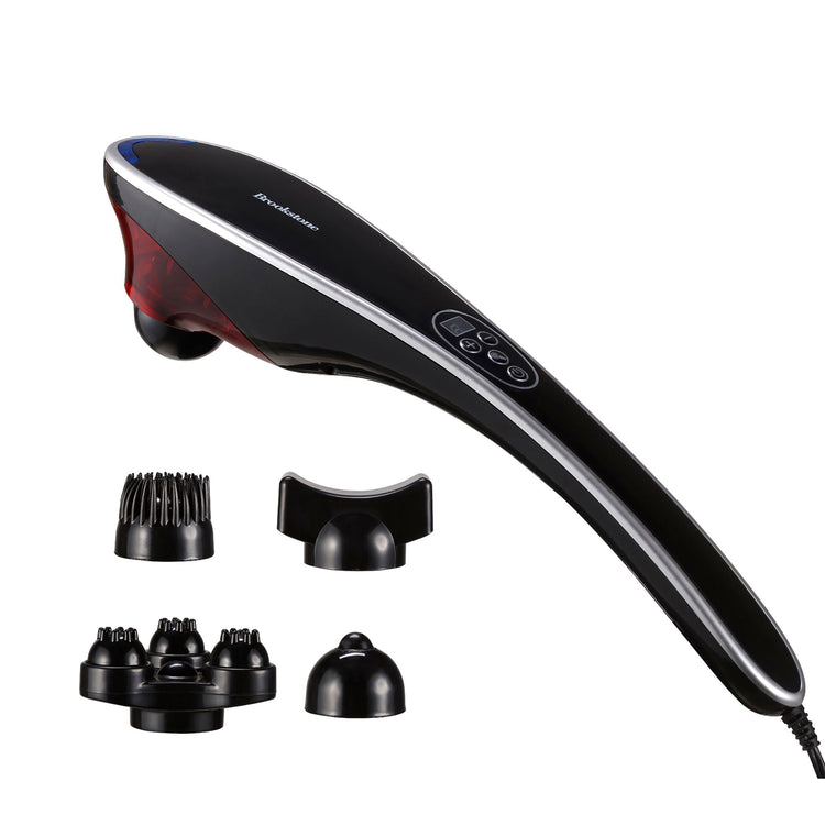 brookstone Brookstone Handheld Percussion Massager with 4 Speed Setting & Modes with Interchangeable Heads