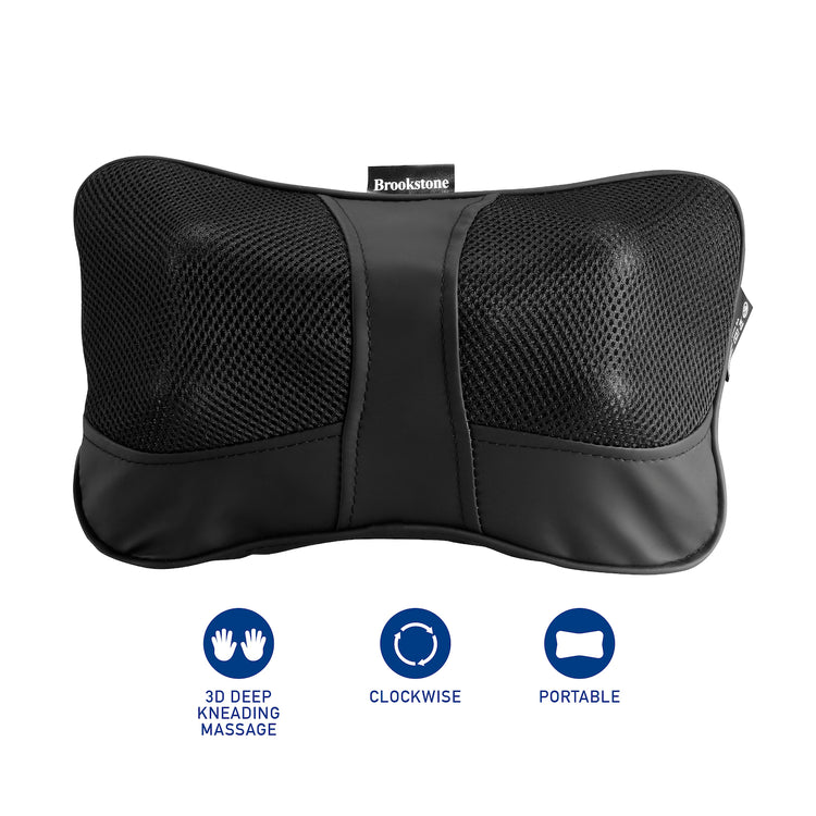 Brookstone Brookstone Heated Shiatsu Neck & Lumbar Massage Pillow