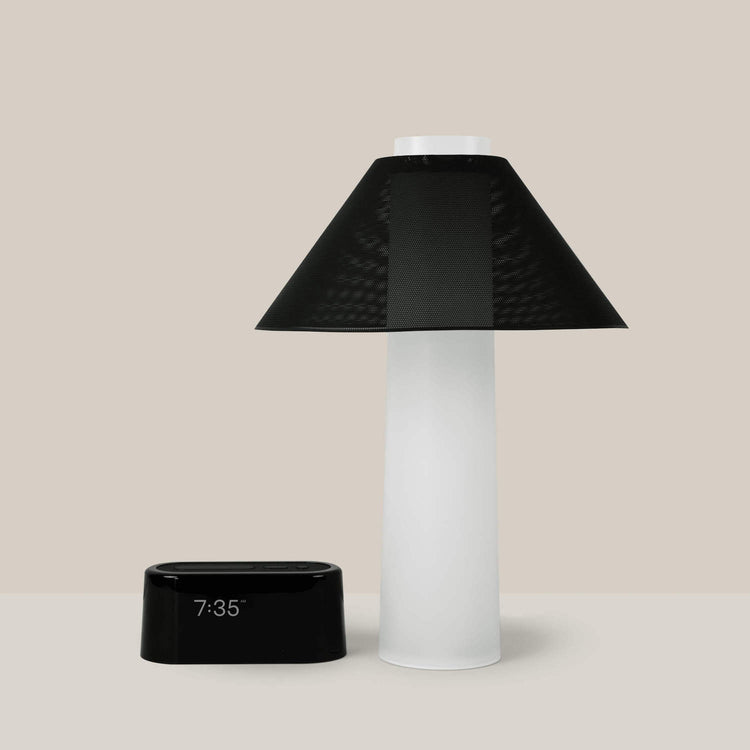 Brookstone Loftie Nightstand Bundle - Clock And Lamp