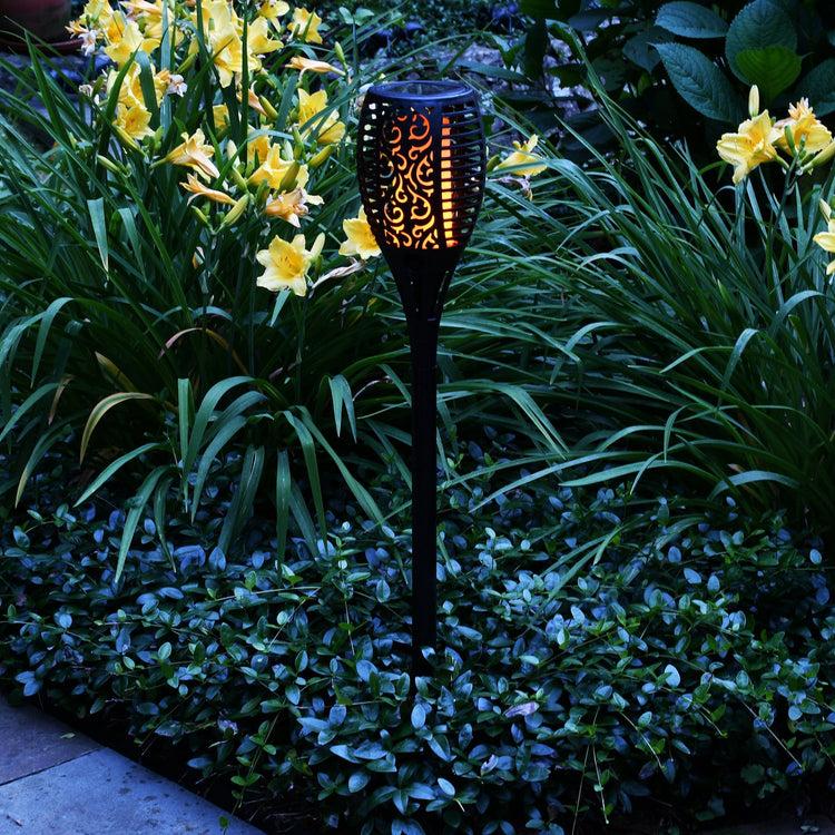 Brookstone Solar Powered Flame Effect LED Torch