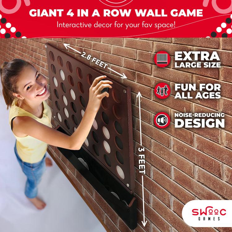 Brookstone Wall Mounted Giant 4 In A Row Game